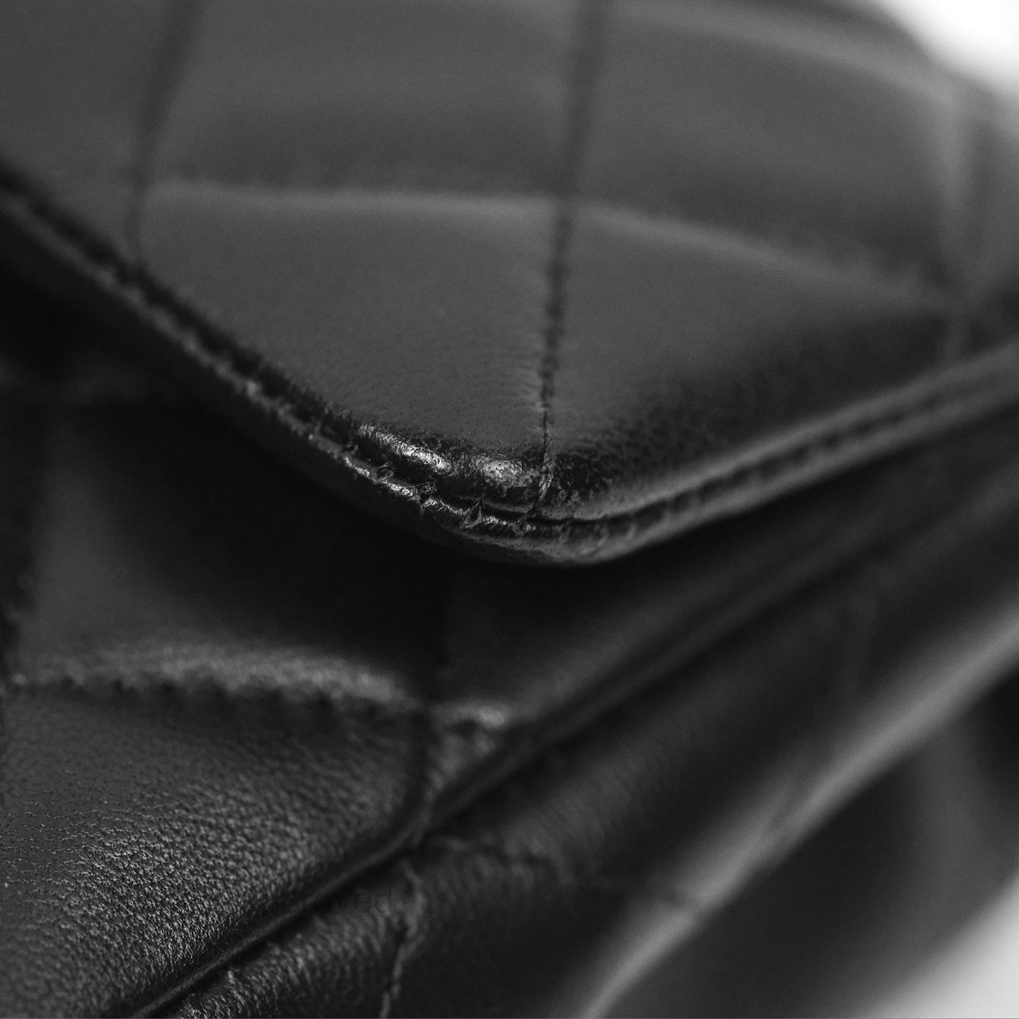 Chanel Quilted Mini Rectangular Flap Black Lambskin Gold Hardware