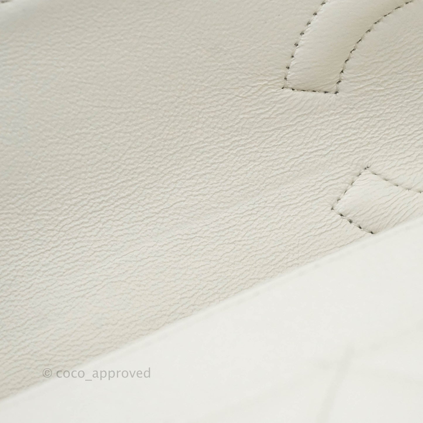 Chanel Quilted M/L Medium Double Flap White Caviar Silver Hardware