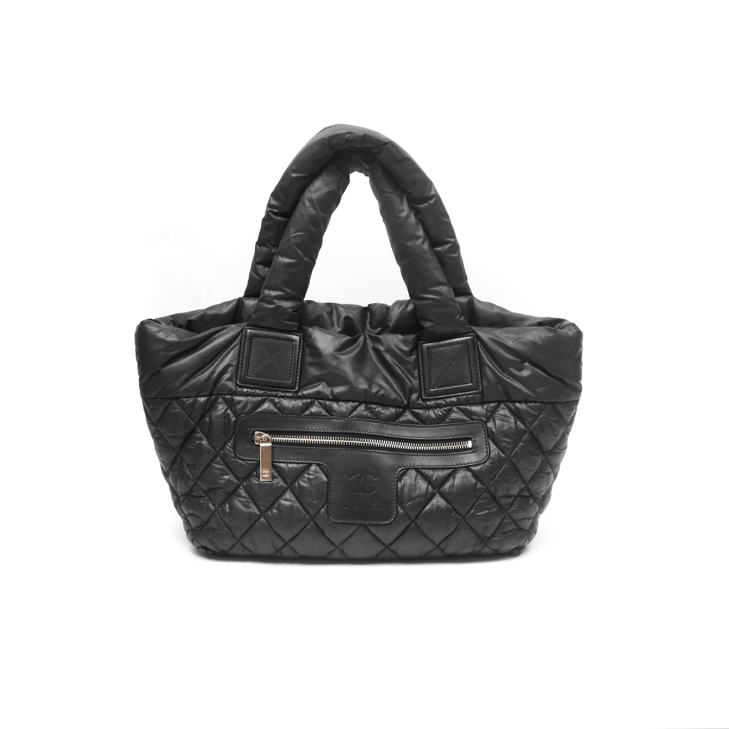 Chanel Coco Cocoon Tote Bag PM Black Nylon