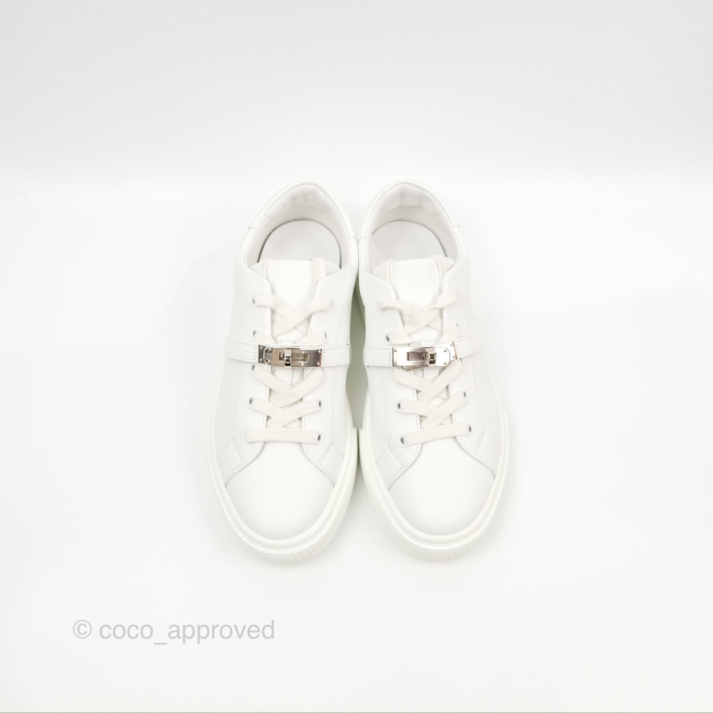 Hermès Day Sneaker Kelly Blanc Palladium Size 38.5