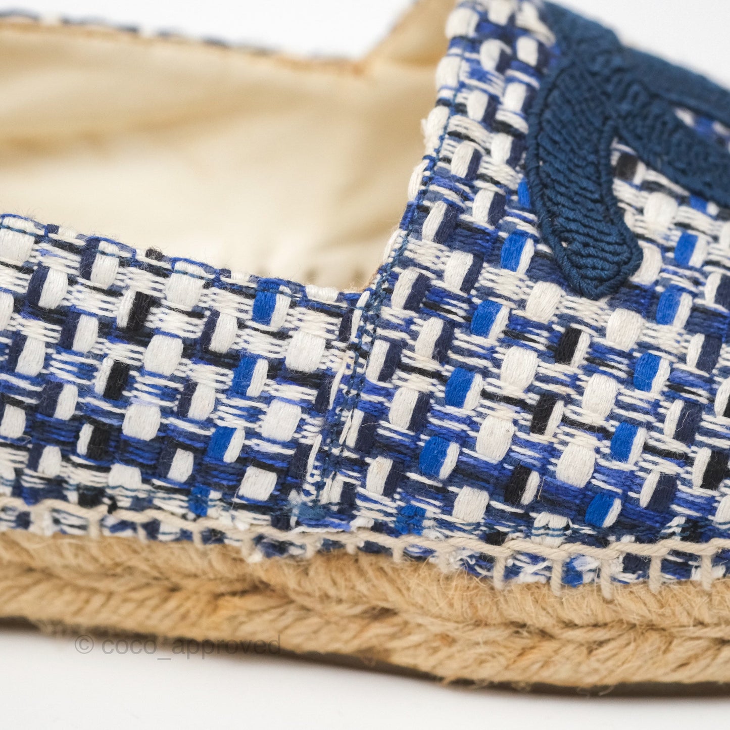 Chanel Espadrille Blue Tweed Size 38