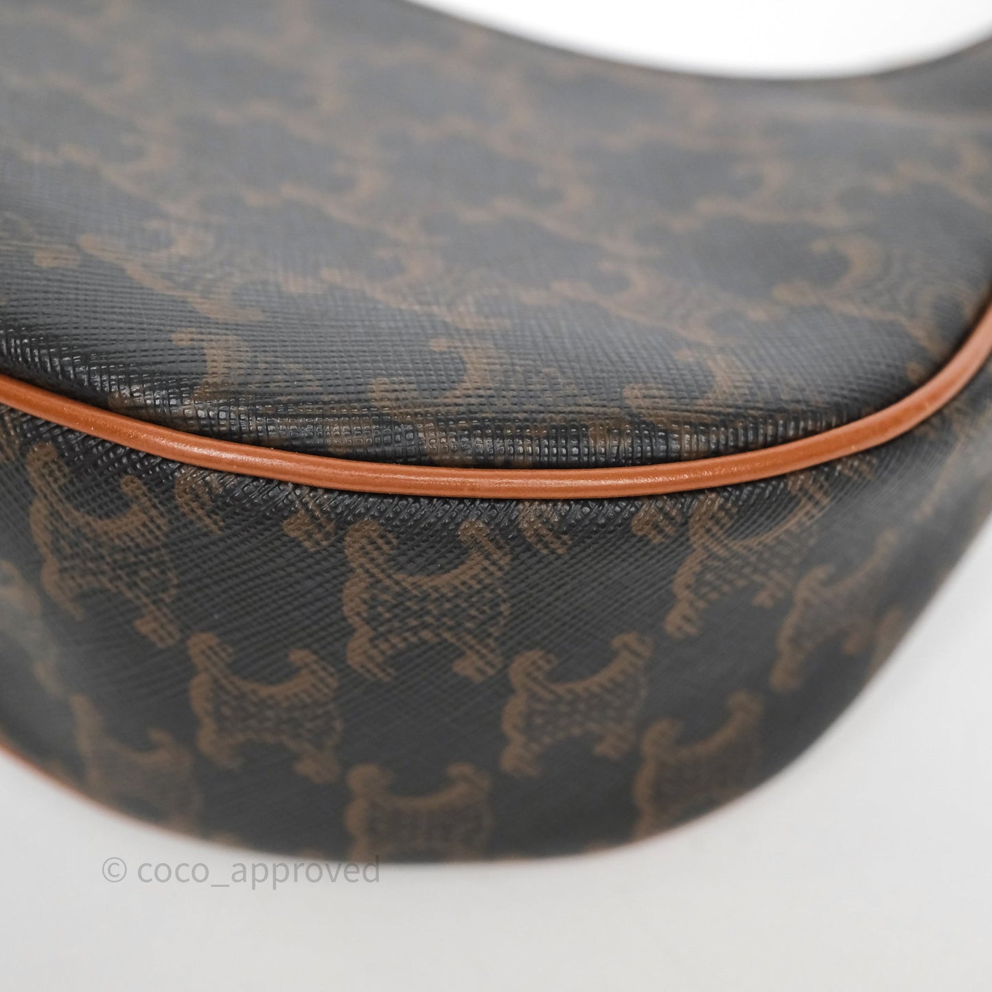 Celine Medium Ava Bag In Triomphe Canvas Calfskin Tan