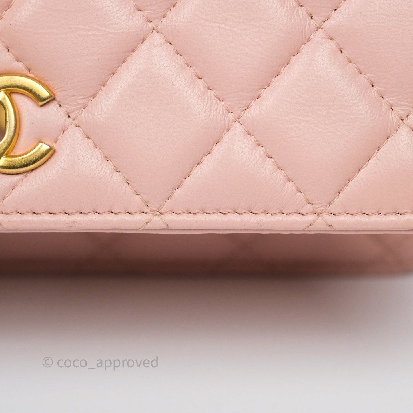 Chanel Camellia Crush Wallet on Chain WOC Pink Lambskin Aged Gold Hardware