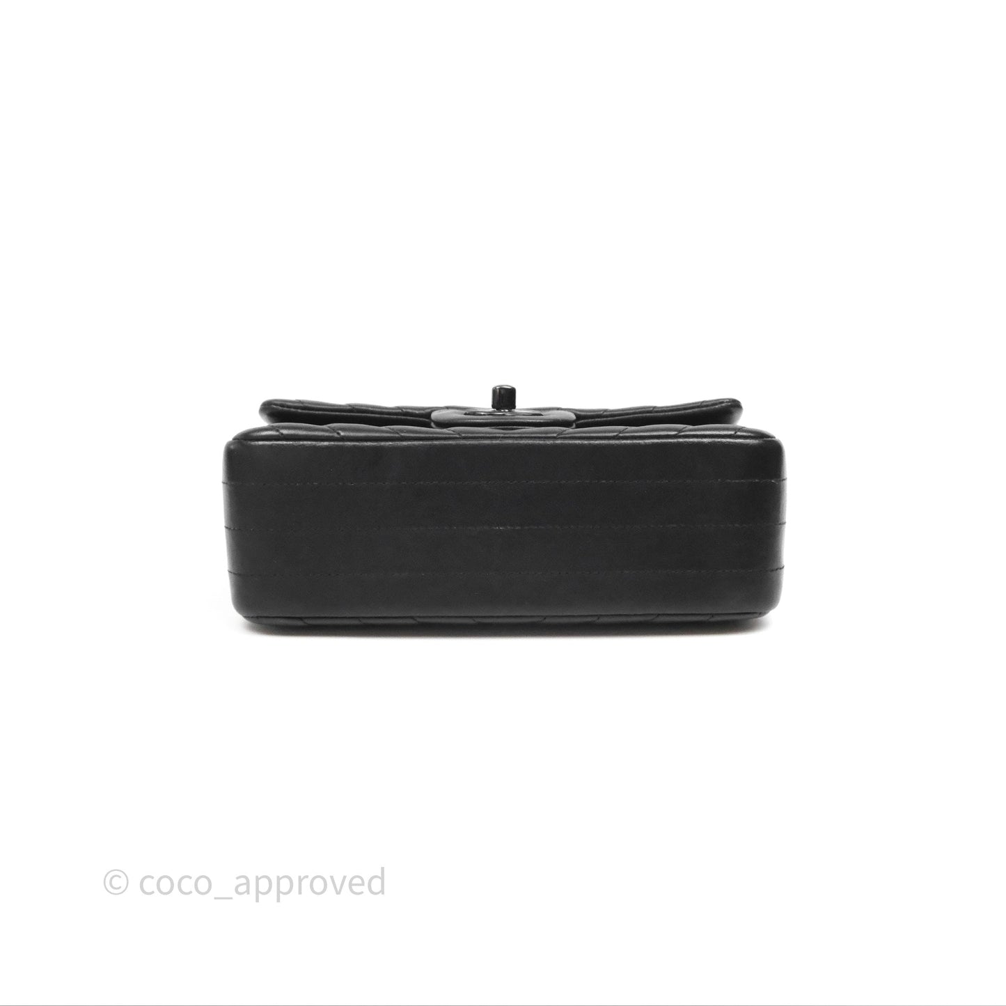 Chanel Quilted Mini Rectangular Chevron Black Lambskin So Black Hardware