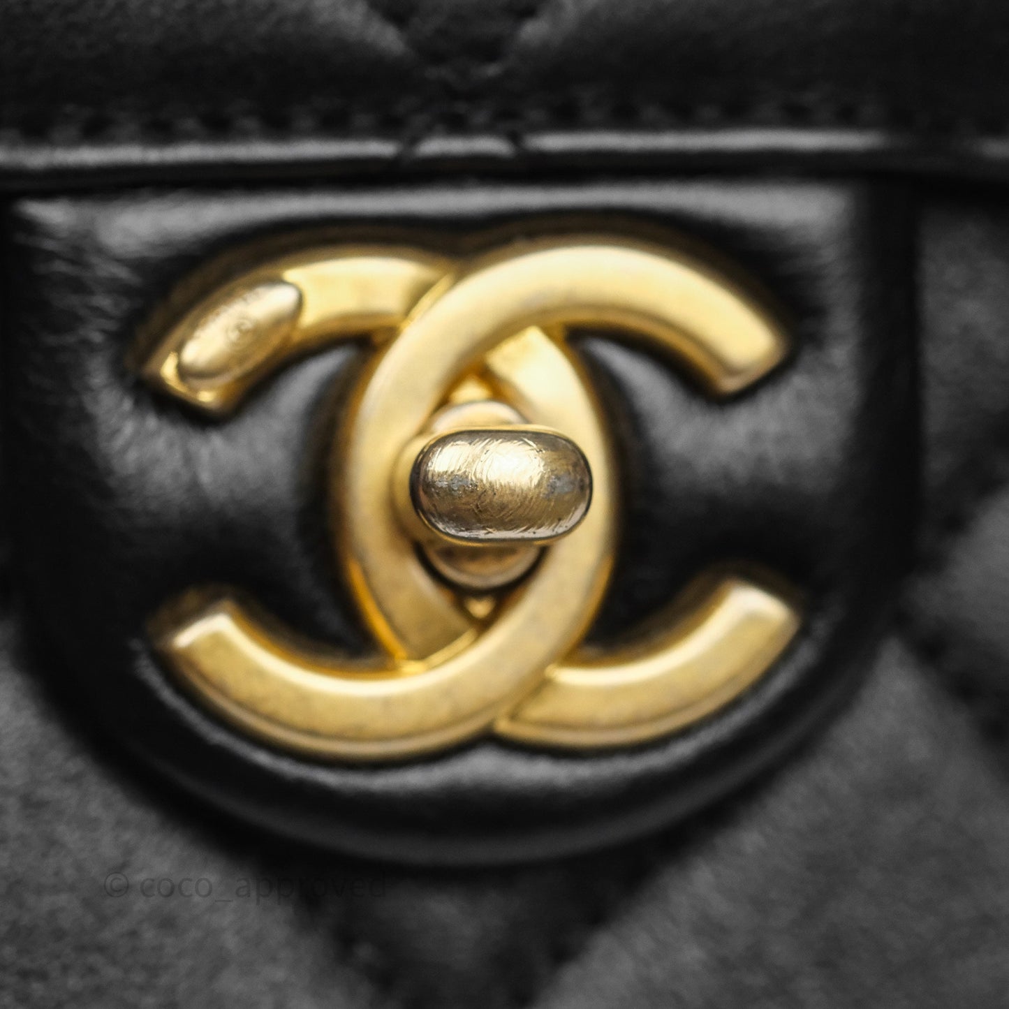 Chanel Mini Moon Messenger Bag Black Calfskin Aged Gold Hardware