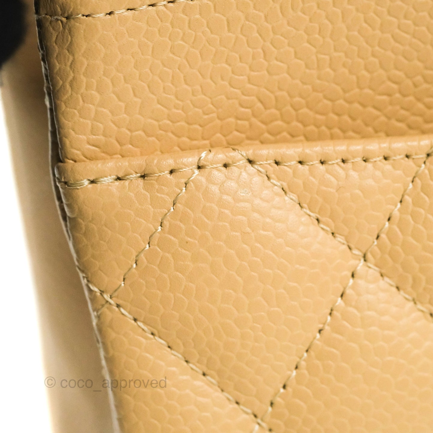 Chanel Classic Small S/M Quilted Flap Beige Caviar Gold Hardware