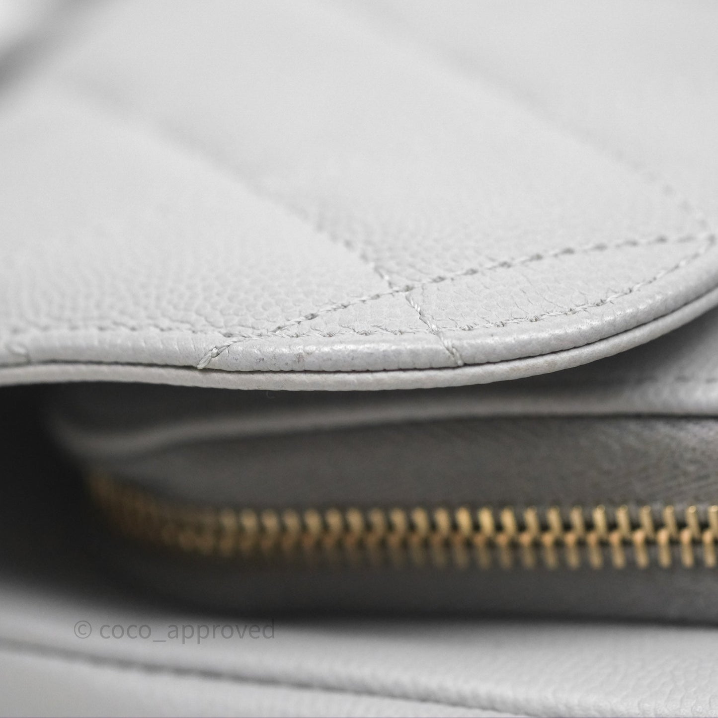 Chanel Quilted Medium Business Affinity Flap Grey Caviar Gold Hardware