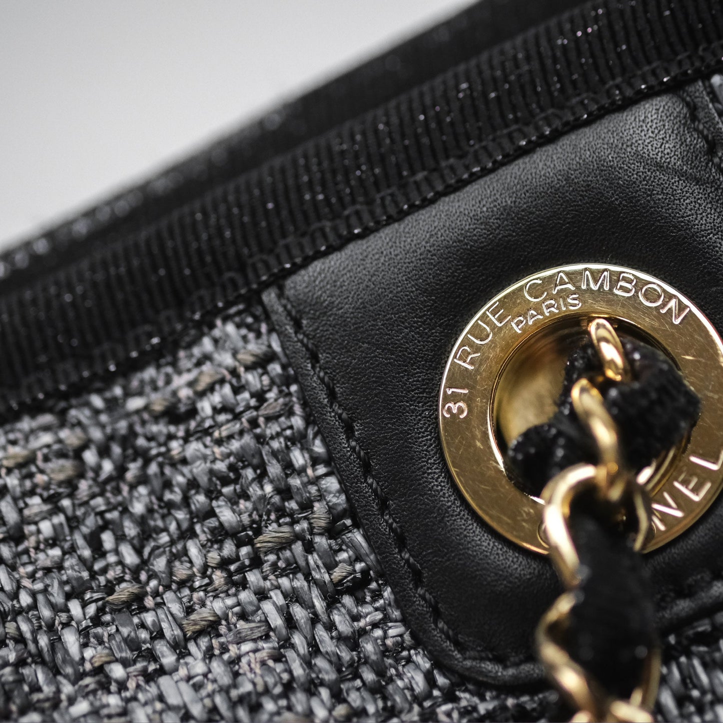 Chanel Medium Deauville Charcoal Grey Canvas