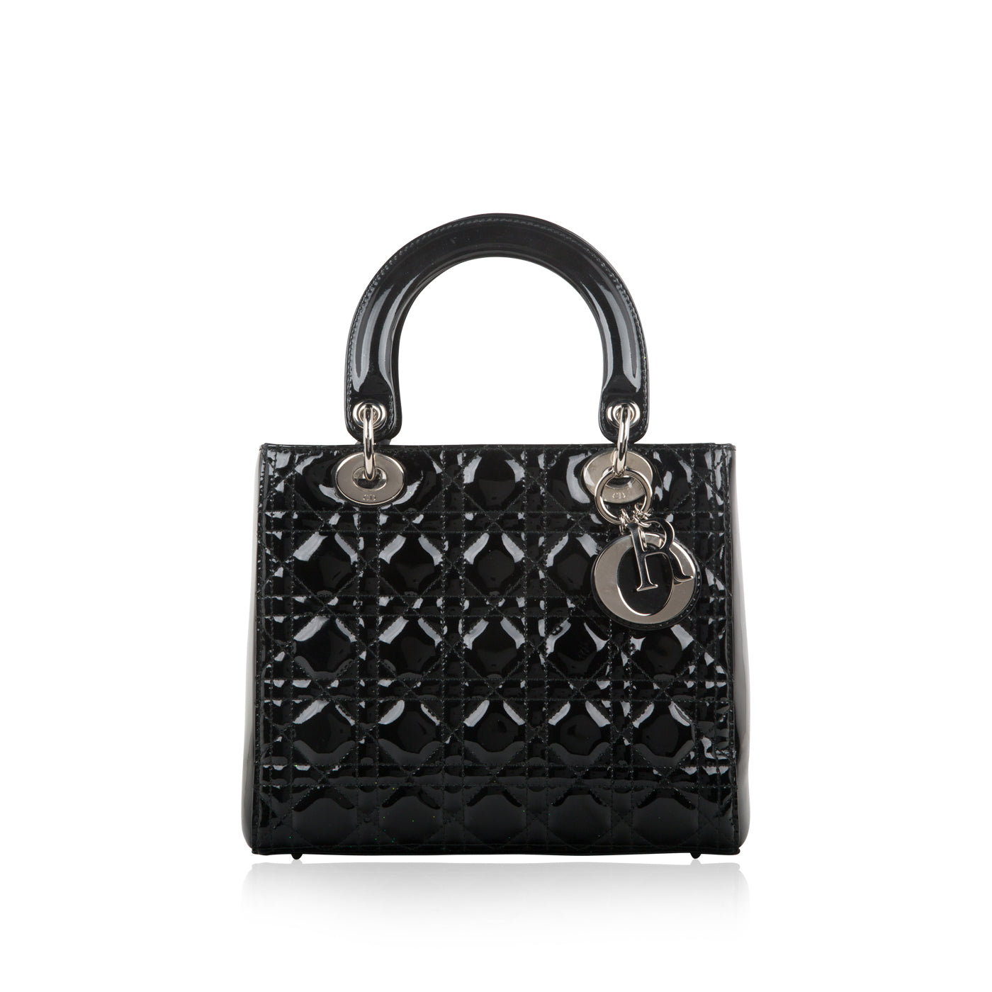 Luxury Dior Lady Luxury Dior Black Patent Leather Medium
