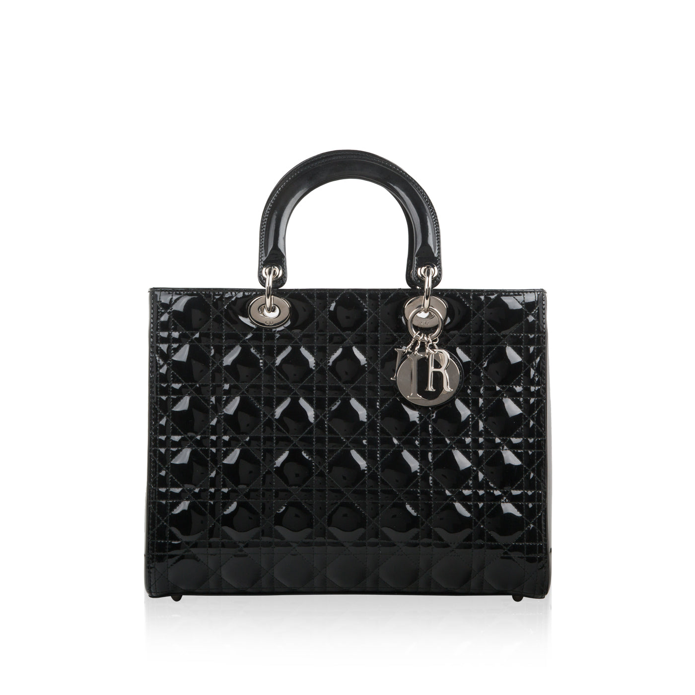 Luxury Dior Lady Luxury Dior Black Patent Leather Large
