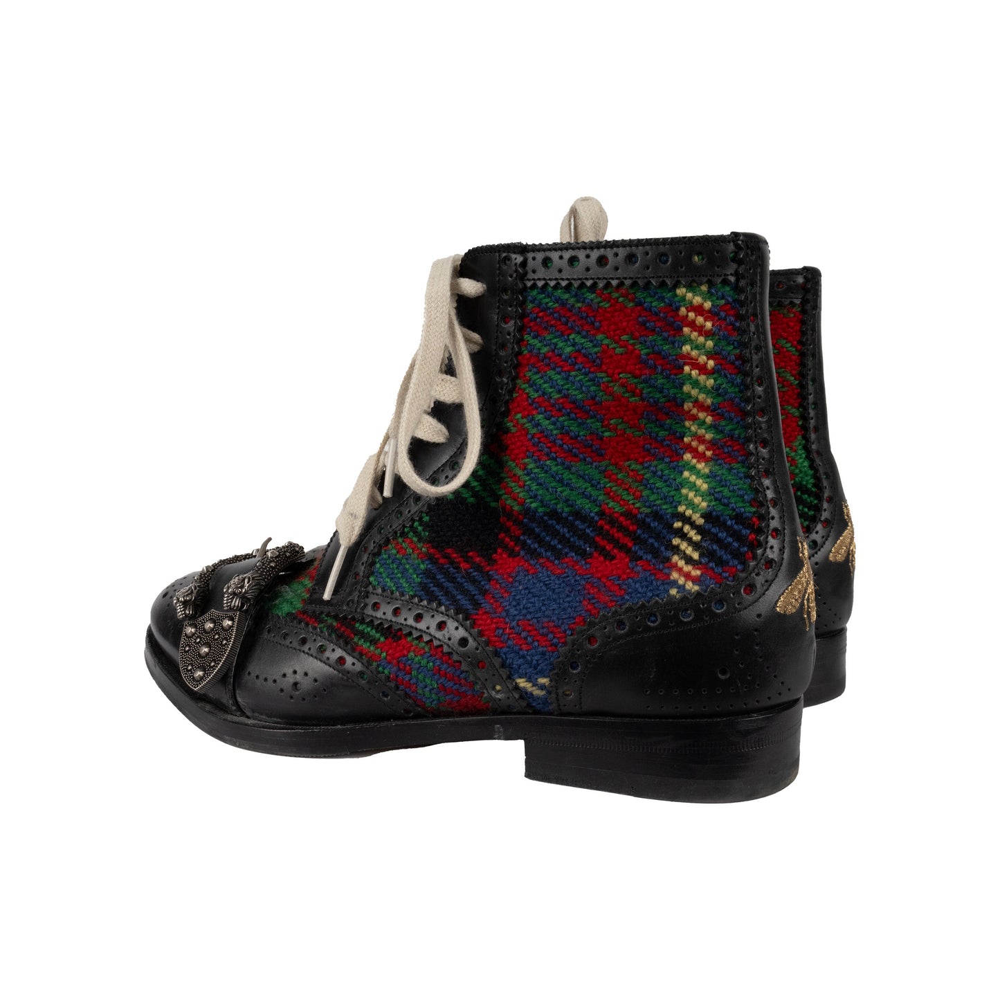 Luxury Gucci Trending 2025 Tartan Queercore Brogue Ankle Boots - '10s