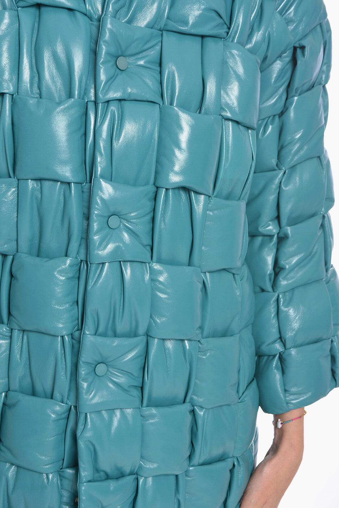 Luxury Bottega Veneta Quilted Intreccio leather Coat