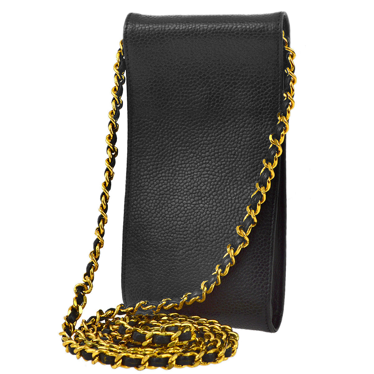 Luxury Chanel Black Caviar Chain Shoulder Bag Pouch