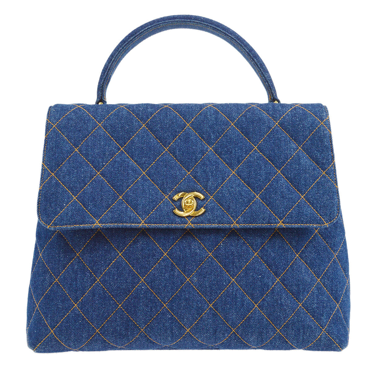 Luxury Chanel 1996-1997 quilted Kelly 30 denim