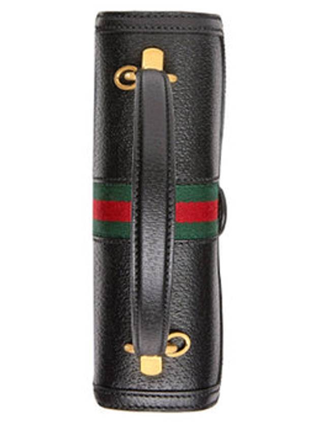 Luxury Gucci Trending 2025 Ophidia Web Detail Top Handle Shoulder Bag Black