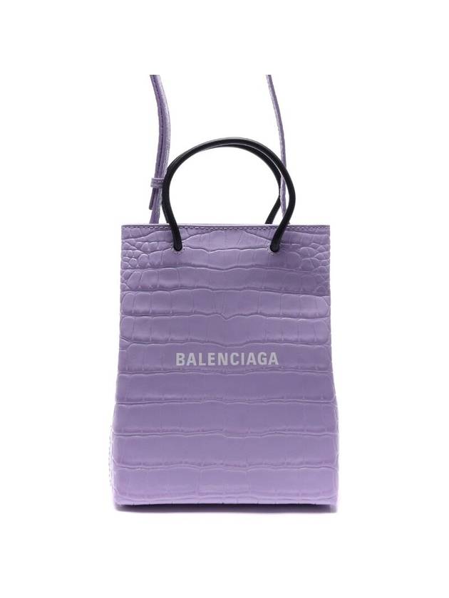 Luxury Balenciaga WoMen's Crocodile Print Shopping Tote Bag Purple