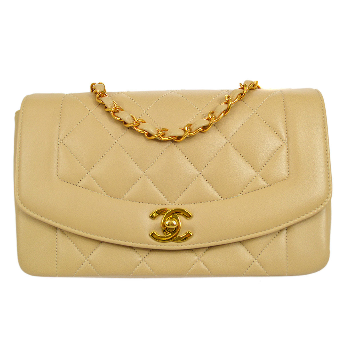 Luxury Chanel 1994-1996 Lambskin Small Diana Shoulder Bag