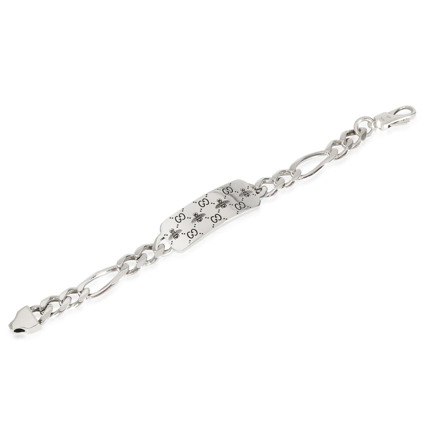 Luxury Gucci Trending 2025 GG & Bee Engraved Bracelet in Sterling Silver