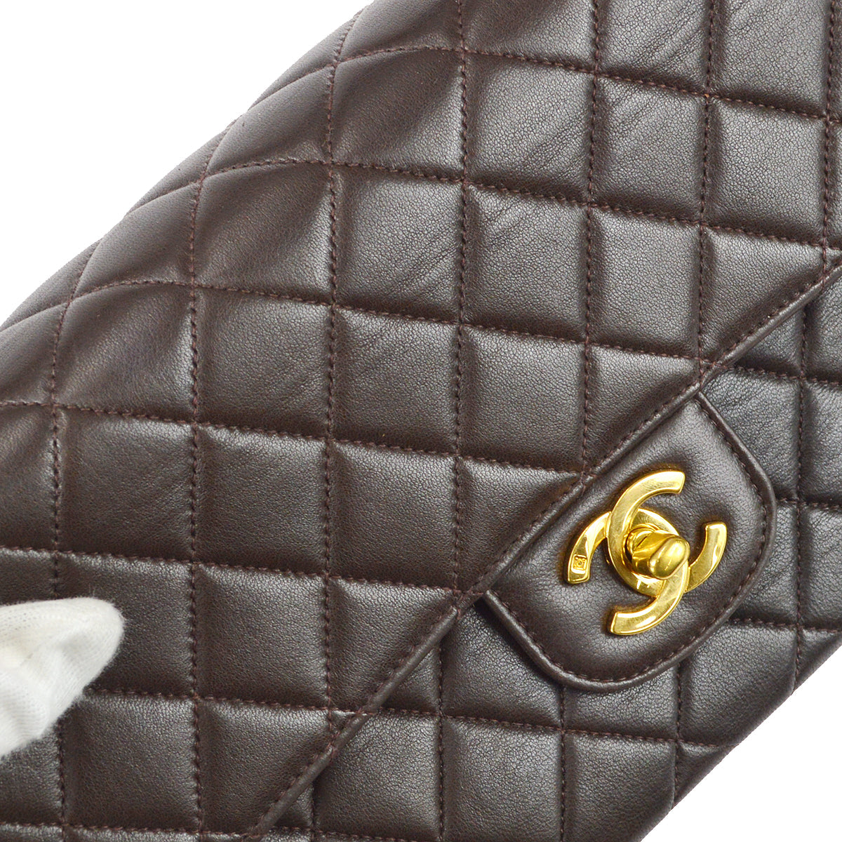 Luxury Chanel 1994-1996Classic Single Flap Medium Handbag Brown Lambskin