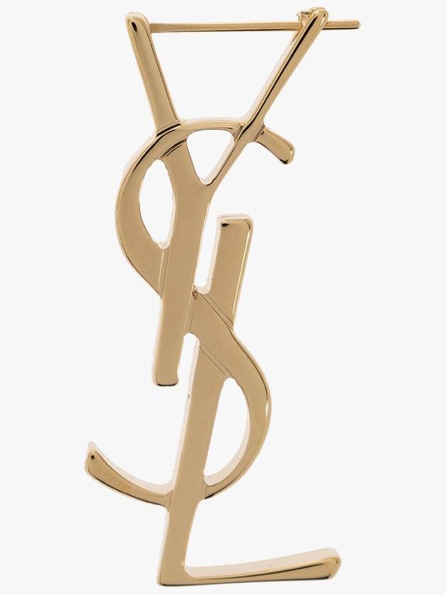 Luxury Saint Laurent YSL Cassandre Single Metal Earrings Gold
