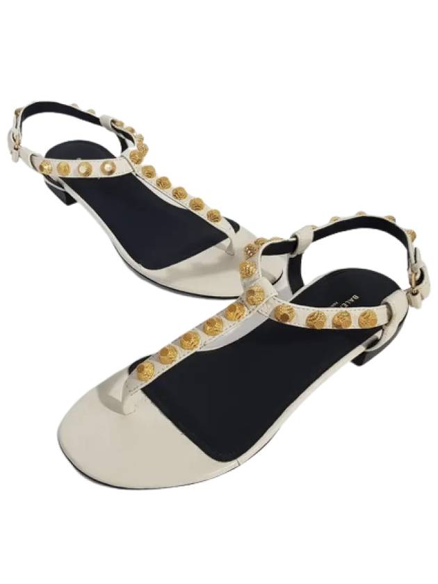 Luxury Balenciaga Stud Strap Sandals White