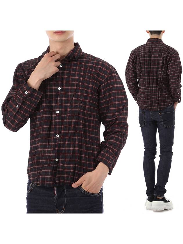 Luxury Balenciaga Check Pleated Long Sleeve Shirt