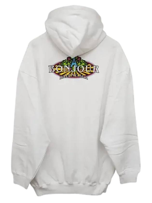 Luxury Balenciaga Bonjour Oversized Hoodie White