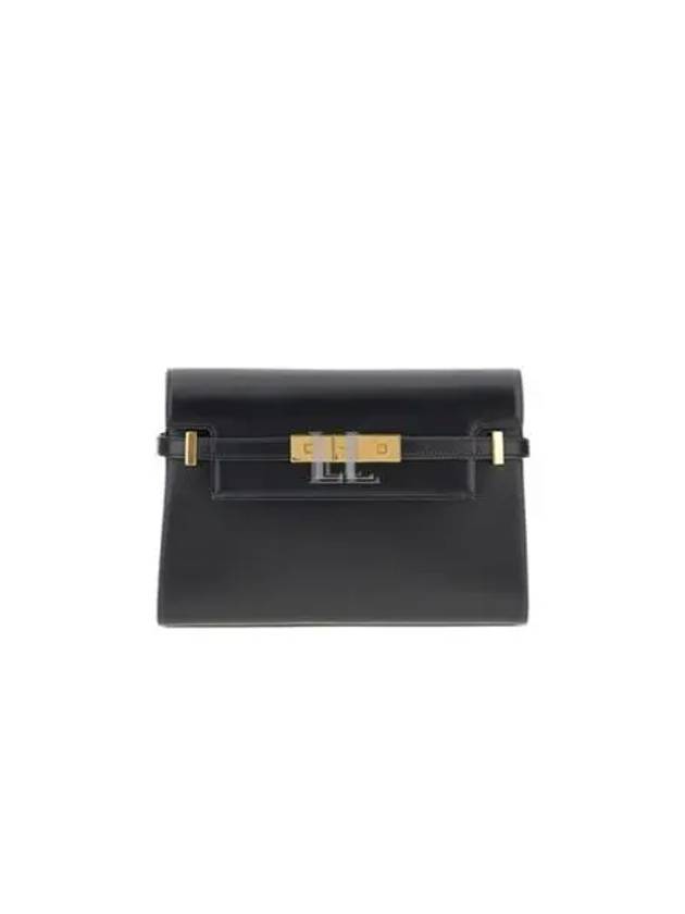 Luxury Saint Laurent Manhattan Small Shoulder Bag Leather Black