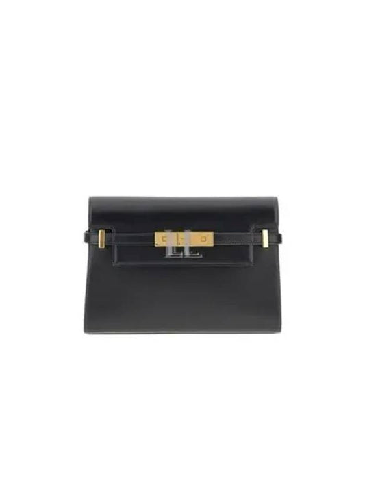 Luxury Saint Laurent Manhattan Small Shoulder Bag Leather Black
