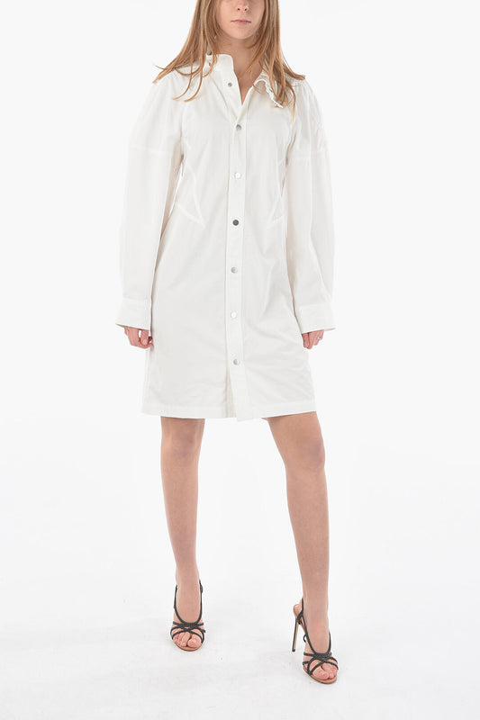 Luxury Bottega Veneta Snap Button COMPACT Shirt Dress