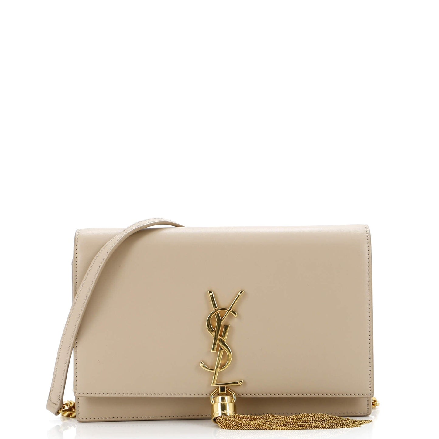 Luxury Saint Laurent Classic Monogram Tassel Chain Wallet Leather