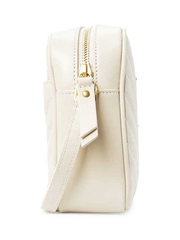 Luxury Saint Laurent Lou Logo Quilting Cross Bag White