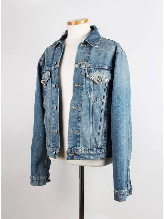 Luxury Balenciaga Wave logo denim jacket 48