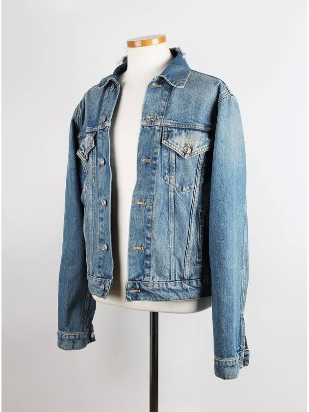 Luxury Balenciaga Wave logo denim jacket 46