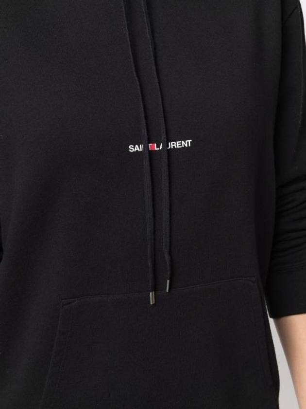Luxury Saint Laurent Signature Logo Hooded Top Black