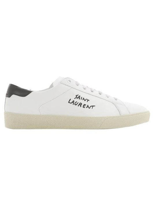 Luxury Saint Laurent Court Classic SL06 Black Tab Low Top Sneakers White