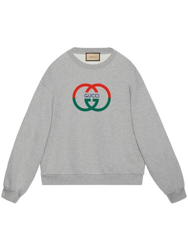 Luxury Gucci Trending 2025 Cotton Jersey Printed Sweatshirt Grey
