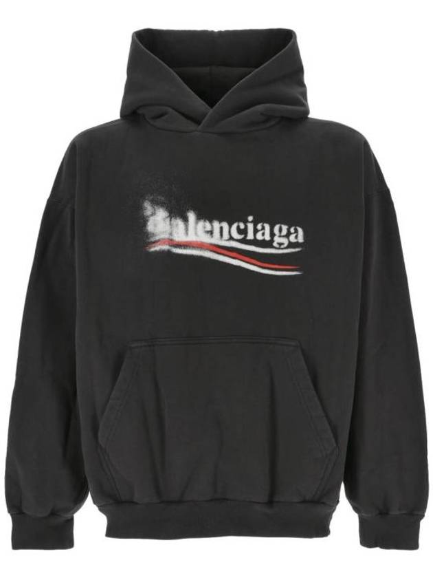 Luxury Balenciaga Political Stencil Medium Fit Hoodie Black