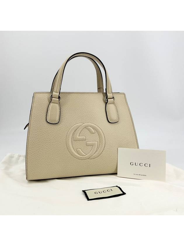 Luxury Gucci Trending 2025 Soho leather top handle small tote bag and cross 607722