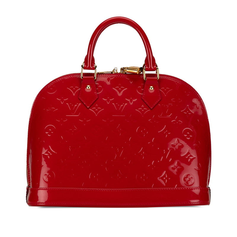 Louis Vuitton Monogram Vernis Alma MM Handbag M90098 Rose Andy Red Patent Leather  Louis Vuitton