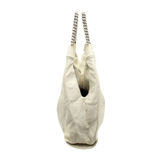 Luxury Chanel Vintage Ivory Leather "Cc" Tote 2008-2009