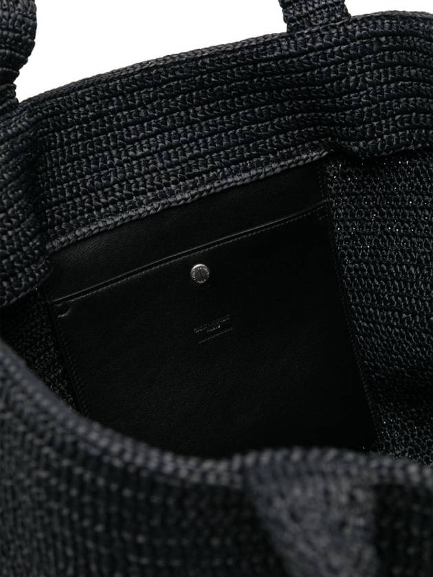 Luxury Saint Laurent Raffia Tote Bag Black
