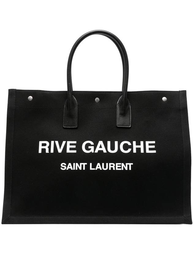 Luxury Saint Laurent Rive Gauche Lino Legend Large Tote Bag Black