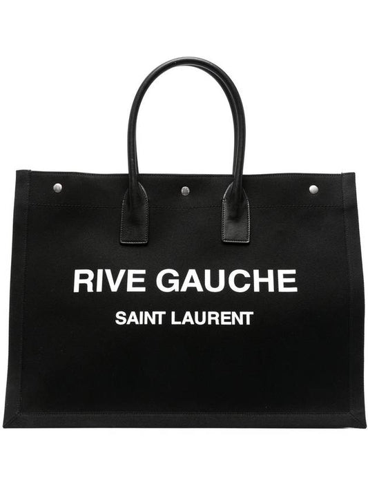 Luxury Saint Laurent Rive Gauche Lino Legend Large Tote Bag Black