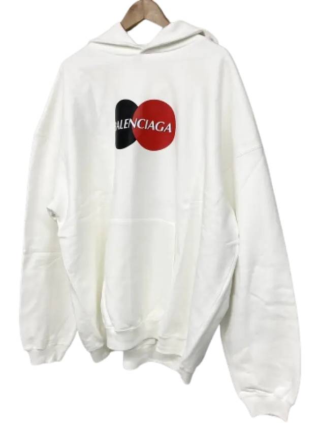 Luxury Balenciaga Logo Print Over Fit Hoodie White