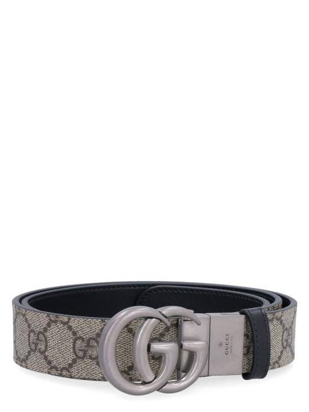 Luxury Gucci Trending 2025 GG Marmont Silver Reversible Thin Belt Beige