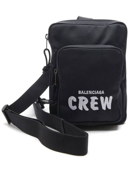 Luxury Balenciaga Explorer Logo Cross Bag Black