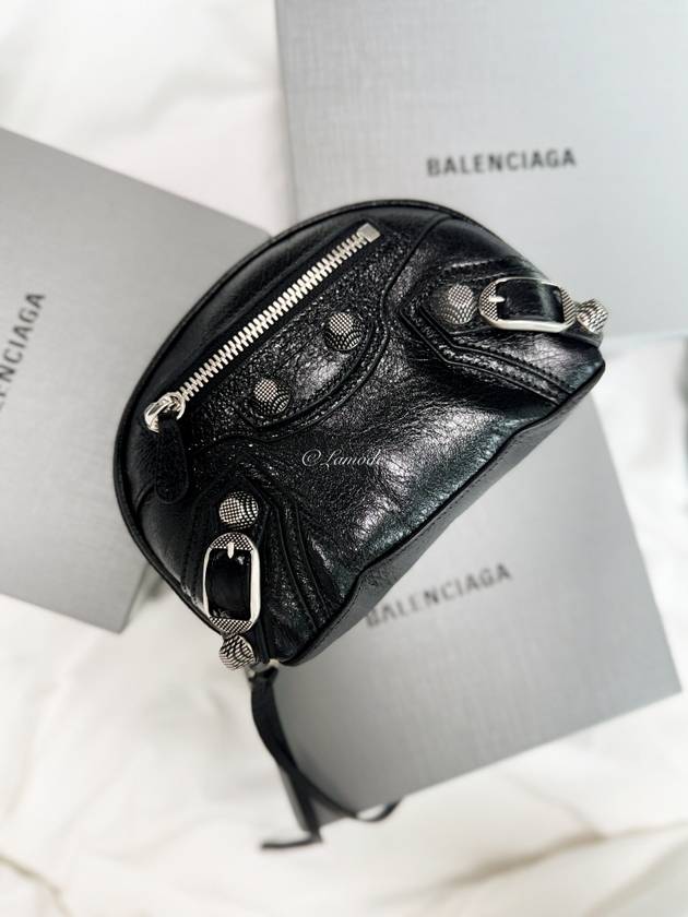 Luxury Balenciaga Le Cagole Small Cosmetic Pouch Bag Black