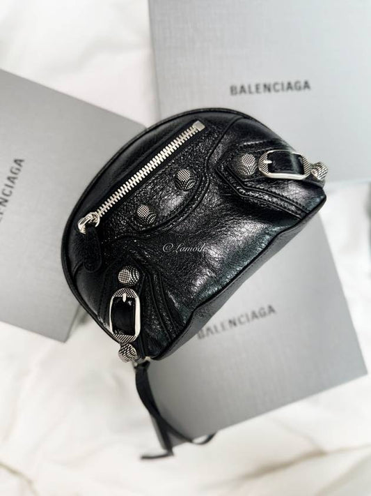 Luxury Balenciaga Le Cagole Small Cosmetic Pouch Bag Black