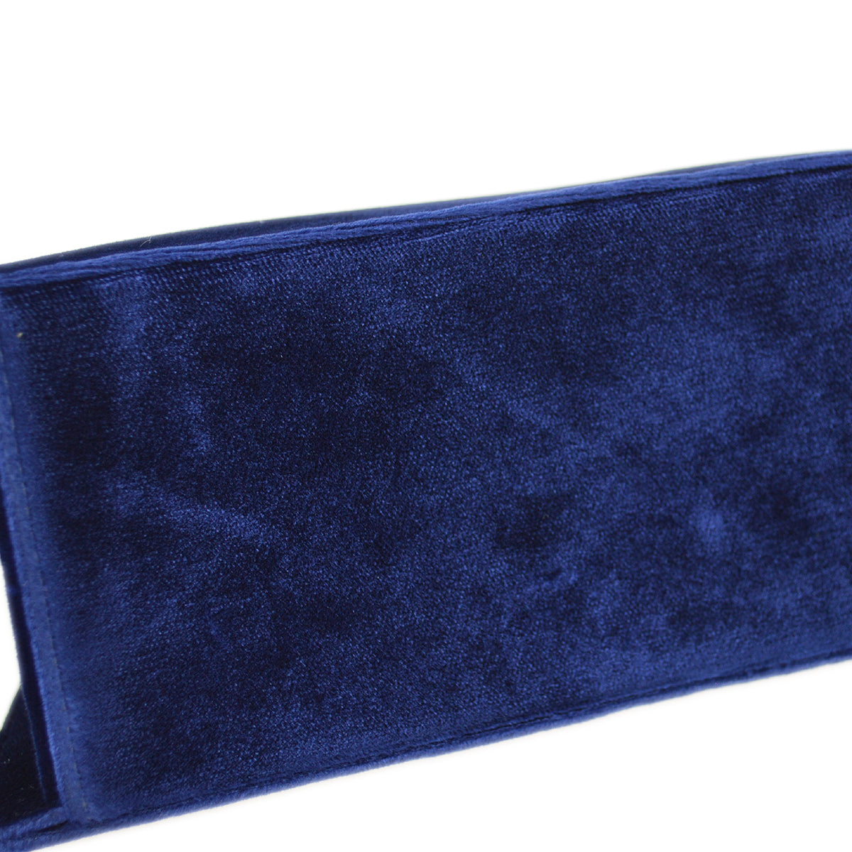 Luxury Chanel * 1997-1999 Double Sided Turnlock Handbag Mini Blue Velvet